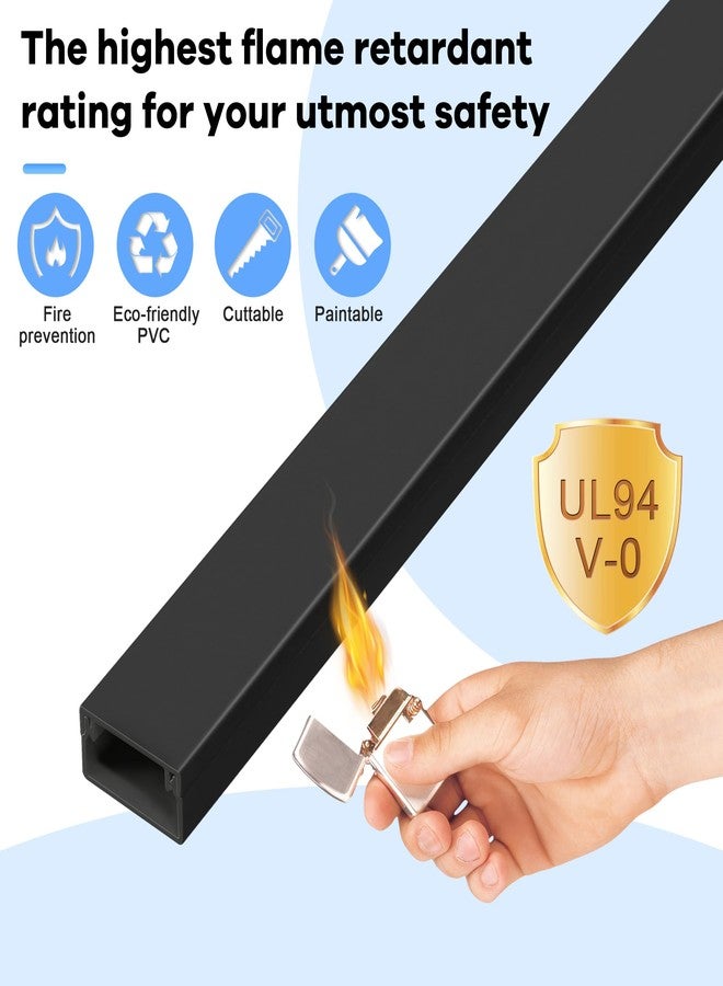 ZhiYo 126in Cord Hider Kit, Wire Hiders for TV on Wall, Paintable Cable Management Kit, Wire Cover for Wall Mount TV, Hide Wires Along Wall, Black Cord Cover Wall Wire Management, 8xL15.7in W0.95in H0.55in - Image 5